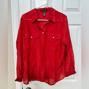 Lauren Ralph Lauren red button down
